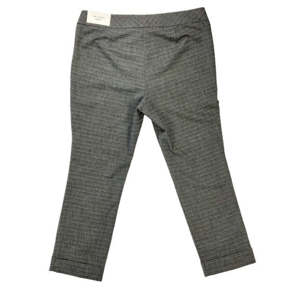 Ann Taylor Ankle Pants Womens Size 12 Petite Black White Stretch Cuff Hem NEW - Picture 4 of 11